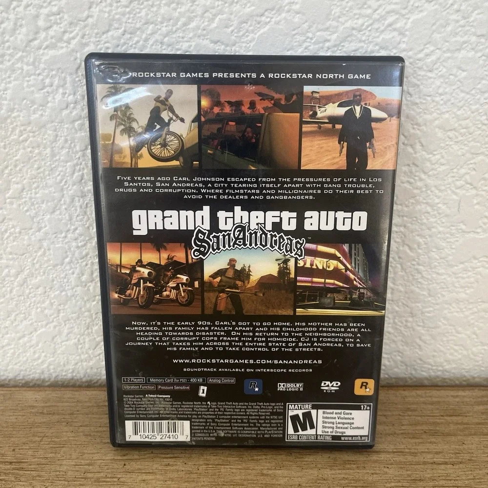 Grand Theft Auto: San Andreas - Sony PlayStation 2 Tested & Working Read